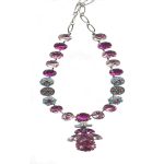 Mariana Necklace Exquisitely Elegant  Indian Pink, Lt Rose, Peach & Blue Zircon Austrian Crystals Sorbet Sweet Summer Coll.