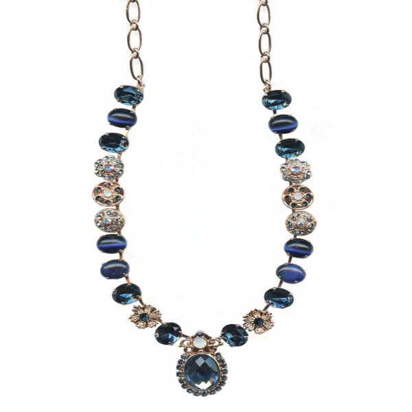 Mariana Necklace Lapis Lazuli Mineral, Montana Blue, White Opal & AB Austrian Crystals Mood Indigo Songbook Coll.