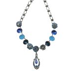 Mariana Necklace Gorgeous Blues, White Opal & Clear Austrian Crystals Zhang Silk Road Coll. - Image 3