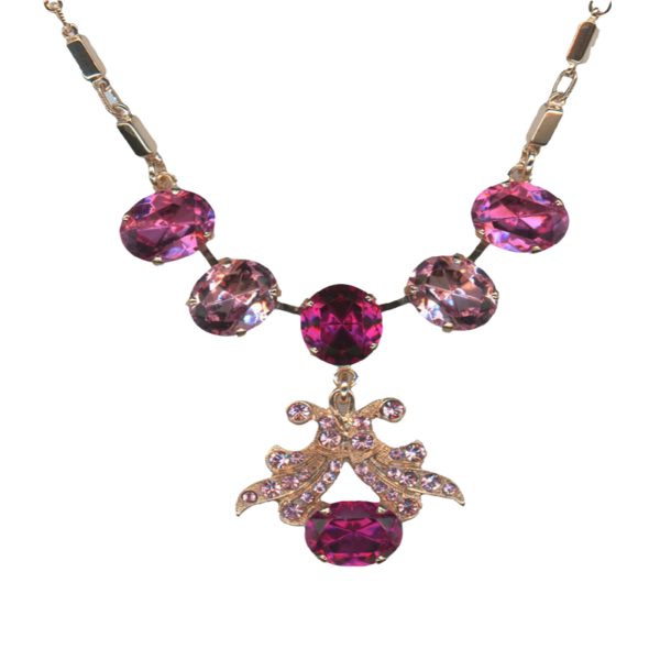 Mariana Necklace Lovely in Rose, Fuchsia & Light Rose Austrian Crystals Saba Caribbean Life Coll.