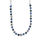 Mariana Necklace Dainty Floral in Sapphire, Montana Blue & Clear Austrian Crystals My Treasures Coll.