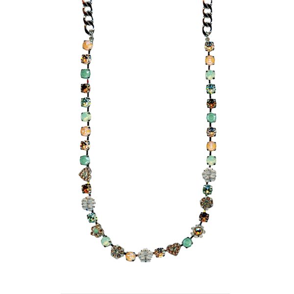 Mariana Necklace Floral in Peridot, Chrysolite Opal, Topaz & Sun Kissed Sunshine Austrian Crystals My Treasures Coll.