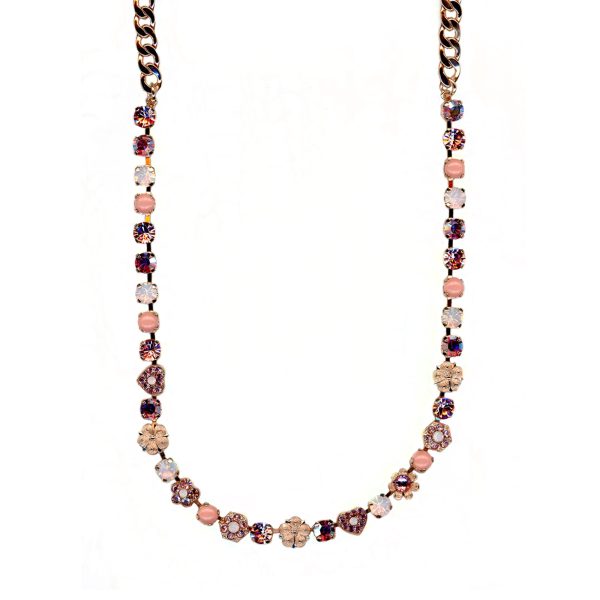Mariana Necklace Elegant Floral in Pink Coral, Rose & Rose Water Opal Austrian Crystals My Treasures Coll.