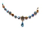Necklace By Mariana Woman Fab Ocean Blue, Velvet and Amber Swarovski Crystals - Image 2