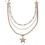 Mariana Necklace Multi Tier & Star Encrusted Pearl, Champagne, Amber & Clear Austrian Crystals Champagne and Caviar Inspiration Coll. - Image 3