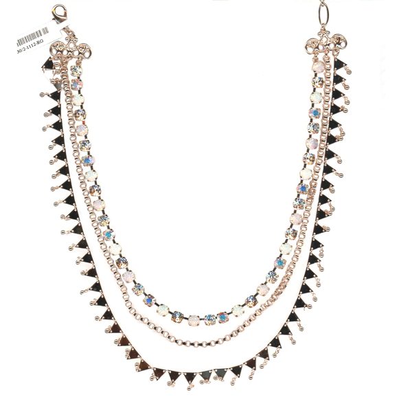Mariana Necklace Fashionable Rose Water Opal, White Opal, Clear & AB Austrian Crystals Snowflake Winter Wonderland Coll.