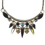 Mariana Necklace Alluring Jet, Morion, Black Diamond, Golden Shadow & AB Austrian Crystals Adeline Odyssey Coll.