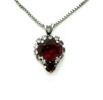 Mariana Necklace Pendant Beautiful Siam & Clear Austrian Crystals My Treasures Coll. - Image 2