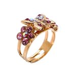 Mariana Ring Butterfly Rose Opal & Rose Austrian Crystals My Treasures Coll.