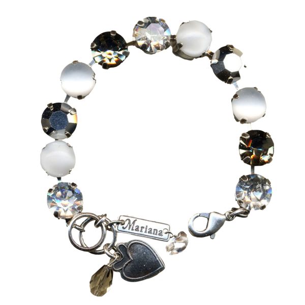 Mariana Bracelet Timeless Clear, White Opal, Foil & Black Diamond Austrian Crystals Casablanca Nostalgia Coll.