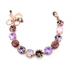 Bracelet By Mariana Woman Exquisite Tanzanite, Vintage Rose and Amethyst Swarovski Crystals