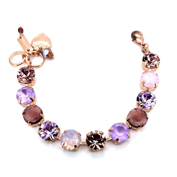 Bracelet By Mariana Woman Exquisite Tanzanite, Vintage Rose and Amethyst Swarovski Crystals