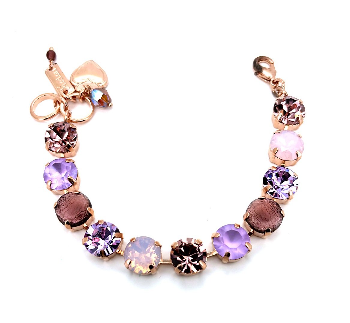 B-4474-1022-RG (3) Bracelet By Mariana Woman Exquisite Tanzanite, Vintage Rose and Amethyst Swarovski Crystals - Image 1