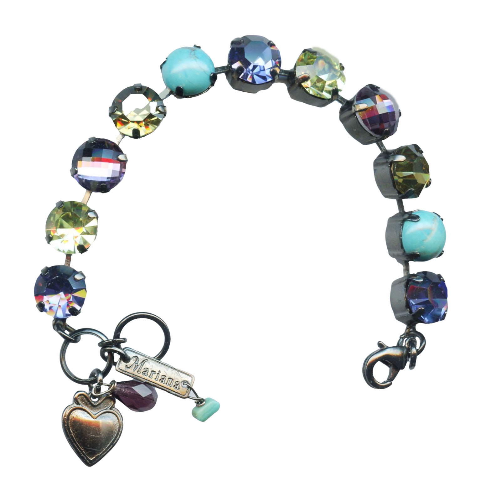 B-4474-1024-SP(1) Mariana Bracelet Fab Tanzanite, Turquoise & Jonquil Austrian Crystals Happiness Inspiration Coll. - Image 1