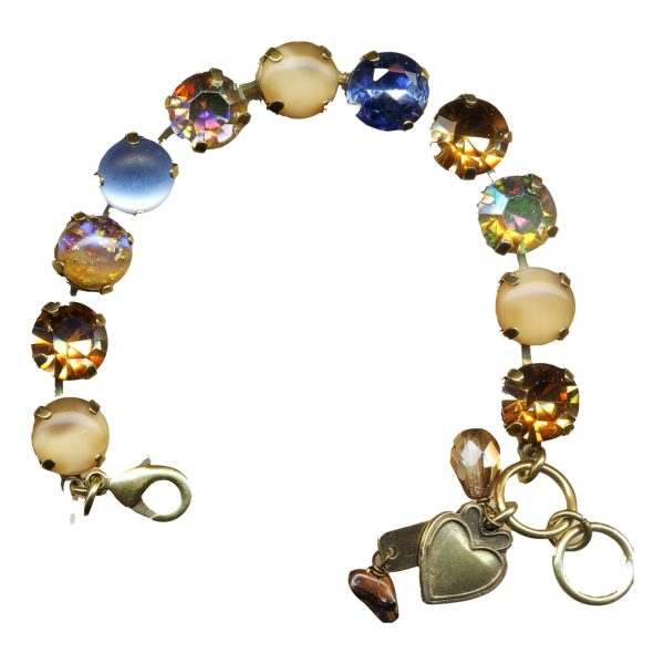 Mariana Bracelet in Champagne, Amber, Pale Blue, Sapphire & White Opal Austrian Crystals Moondrops Cocktail Hour Coll.