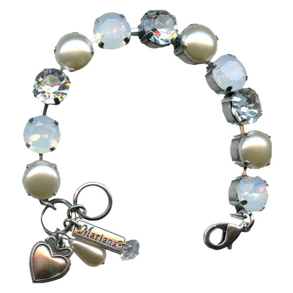 Mariana Bracelet Timeless Cream Pearl, White Opal & Clear Austrian Crystals My Treasures Coll.