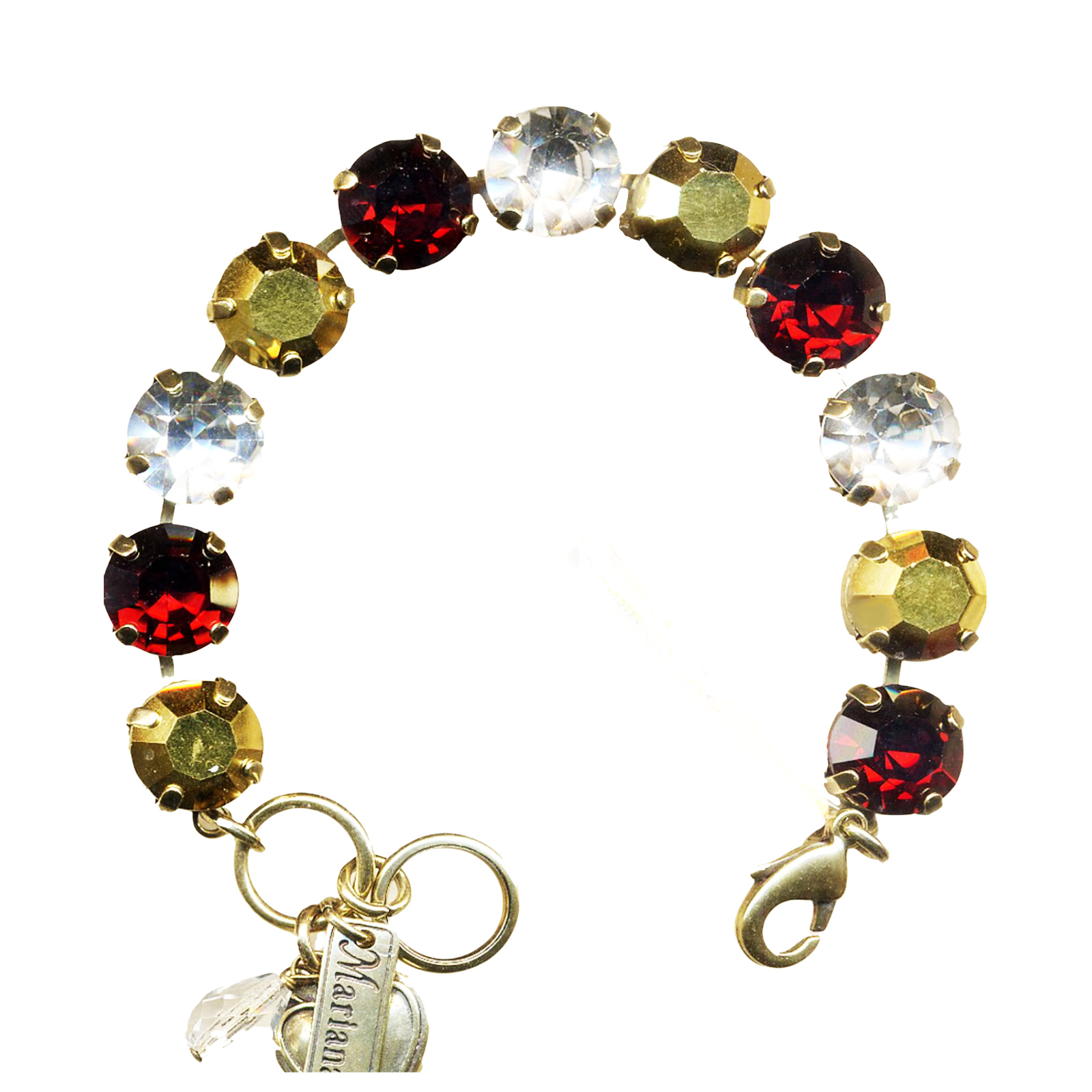 B-4474-241-4-AG (4) Mariana Bracelet Luxurious Aurum, Ruby & Clear Austrian Crystals My Treasures Coll. - Image 1