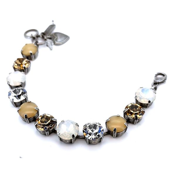 Bracelet By Mariana Woman Fab Golden Shadow and White Opal Swarovski Crystals