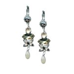 Mariana Earrings Dangling Champagne & Silk Austrian Crystals Luxury Nirvana Coll.