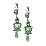 Mariana Earrings Floral Dangling Peridot, Apple Green & AB Austrian Crystals Oasis Silk Road Coll.