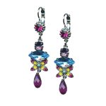 Mariana Earrings Dangling Colorful Austrian Crystals Cuba Caribbean Life Coll.
