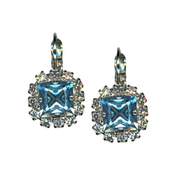 Mariana Earrings Glamorous Aquamarine & Clear Austrian Crystals My Treasures Coll.