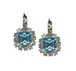 Mariana Earrings Glamorous Aquamarine & Clear Austrian Crystals My Treasures Coll. - Image 2