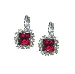Mariana Earrings Sophisticated Ruby & Clear Austrian Crystals My Treasures Coll. - Image 3