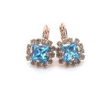 Earrings By Mariana Wonderland Coll. Exquisite Aqua & Golden Shadow Swarovski Crystals - Image 2