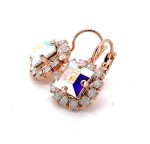 Mariana Earrings Glitzy Clear AB & White Opal Austrian Crystals Snowflake Winter Wonderland Coll.