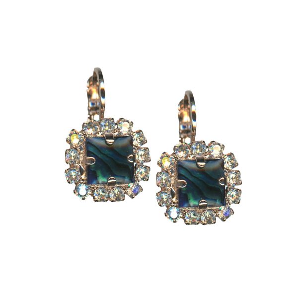 Mariana Earrings Abalone Shell Mineral & Moonlight Austrian Crystals My Treasures Coll.