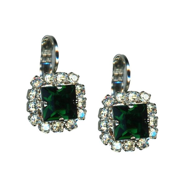 Mariana Earrings Beautiful Crystal Moonlight & Emerald Austrian Crystals Africa Coll.