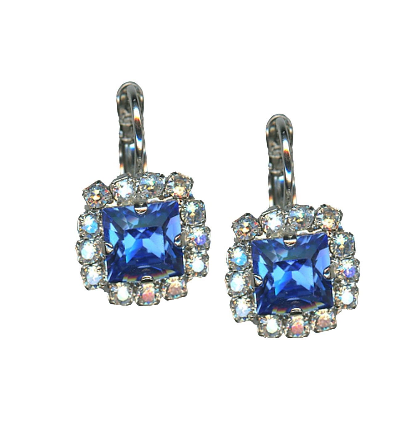 E-1002-3-MOL206-SP6 Mariana Earrings Beautiful Crystal Moonlight & Sapphire Austrian Crystals Africa Coll. - Image 1
