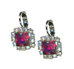 Earrings By Mariana Africa Coll. Beautiful Crystal Moonlight & Ruby Swarovski Crystals