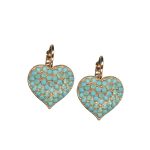 Mariana Earrings Heart Shaped Turquoise & Pacific Opal Austrian Crystals My Treasures Coll.