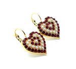 Earrings By Mariana Woman Stunning Heart Shaped Pearl Mineral and Siam Swarovski Crystals - Image 3