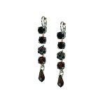 Mariana Earrings Multi Tier Dangling Floral Jet Black Austrian Crystals My Treasures Coll. - Image 2