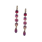 Mariana Earrings Multi Tier Rose, Fuchsia & Lt Rose Austrian Crystals Saba Caribbean Life Coll. - Image 2