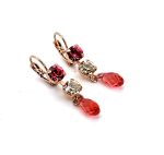 Earrings By Mariana Woman Sassy Rose and Golden Shadow Swarovski Crystals - Image 3