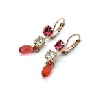 Earrings By Mariana Woman Sassy Rose and Golden Shadow Swarovski Crystals