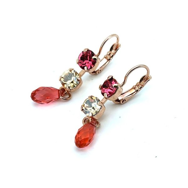 Earrings By Mariana Woman Sassy Rose and Golden Shadow Swarovski Crystals