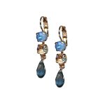 Mariana Earrings Classy Ocean Delite, Golden Shadow & Navy Blue Austrian Crystals Blue Morpho My Butterfly Coll. - Image 2