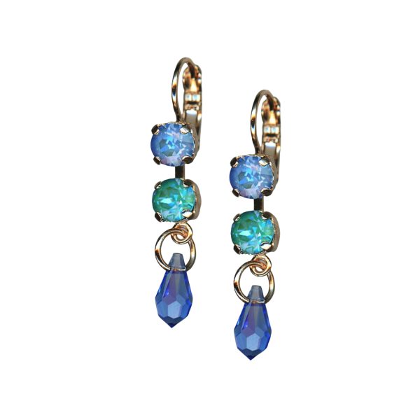 Mariana Earrings Shimmering Ocean Delite, Laguna Delite & Sapphire Austria Crystals Serenity Joy Of Life Coll.