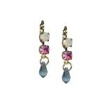 Mariana Earrings Lovely White Opal, Rose & Lt Turquoise Austrian Crystals Memories of Montmartre Summer 2022 Coll. - Image 3