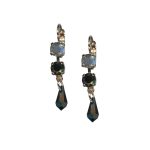 Mariana Earrings Elegant Jet Black & Jet Hematite Austrian Crystals My Treasures Coll.