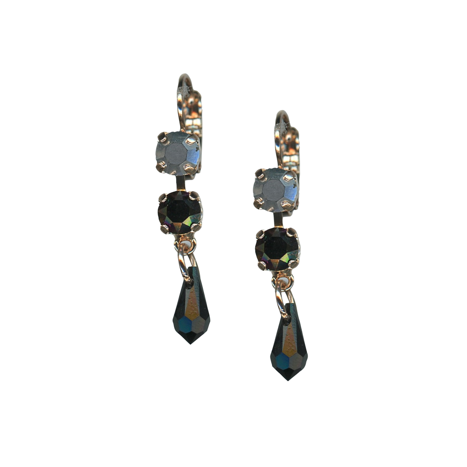 E-1008-2-1149-RG6(1) Mariana Earrings Elegant Jet Black & Jet Hematite Austrian Crystals My Treasures Coll. - Image 1