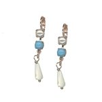 Mariana Earrings Charming Pearl & Turquoise Mineral Austrian Crystals New Moon Mystique Winter 2019 Coll.