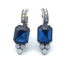 Earrings By Mariana Woman Glamorous Montana Blue and Opal Swarovski Crystals - Image 3
