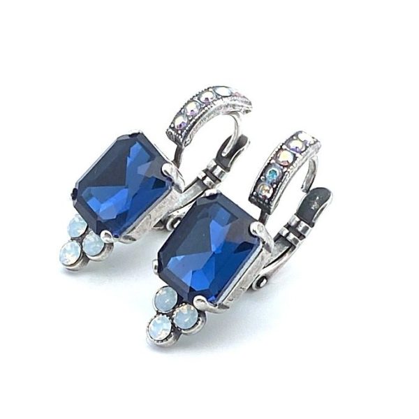 Earrings By Mariana Woman Glamorous Montana Blue and Opal Swarovski Crystals