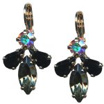 Mariana Earrings Fab Jet, Black Diamond & AB Austrian Crystals Adeline Odyssey Coll.
